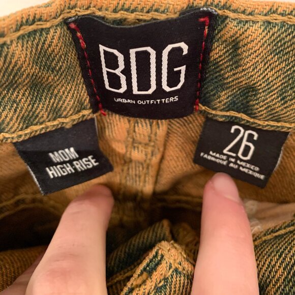 Urban Outfitters BDG Mom High-Rise Mustard and Black Jeans - Picture 3 of 3
